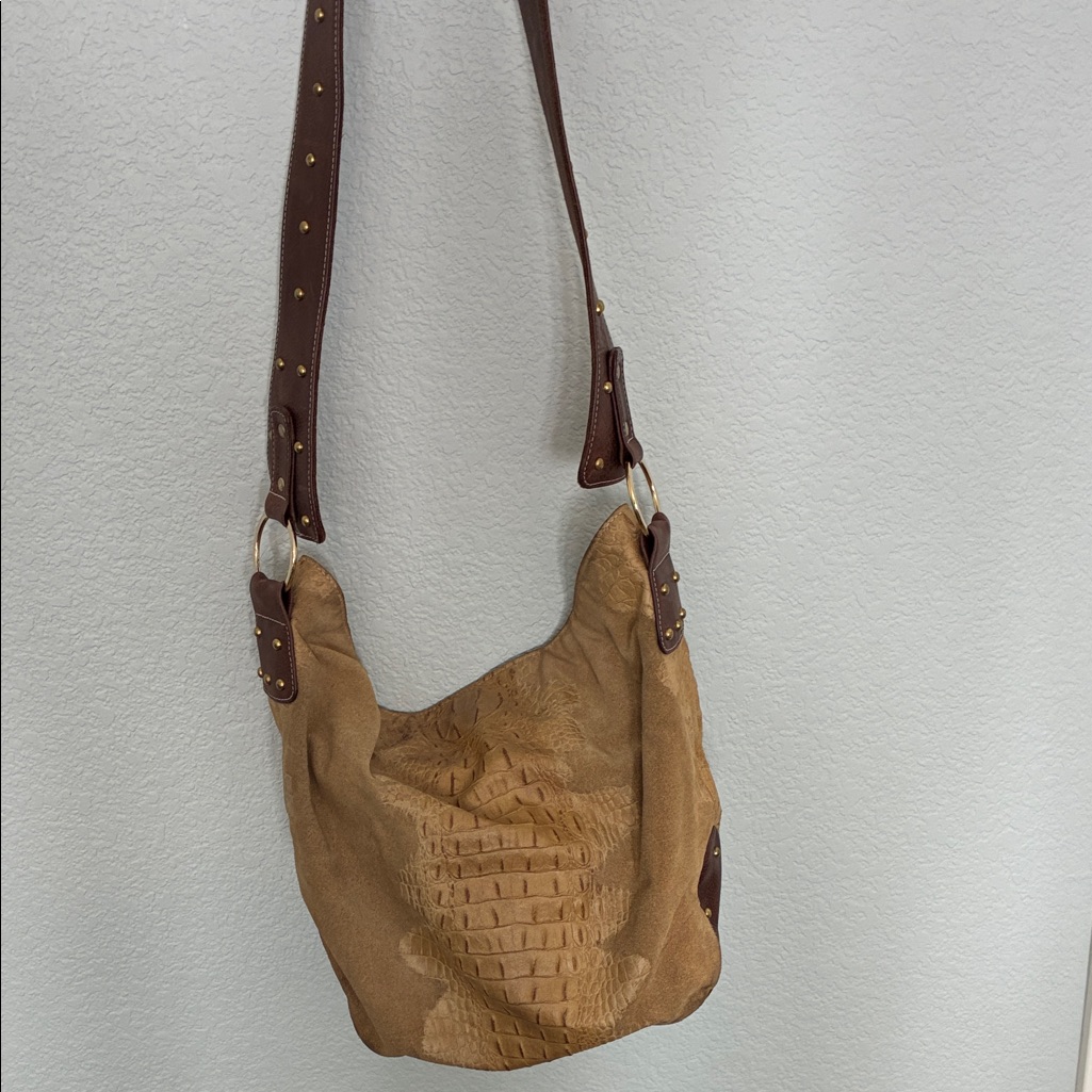 Brown Crocodile Shoulder Bag